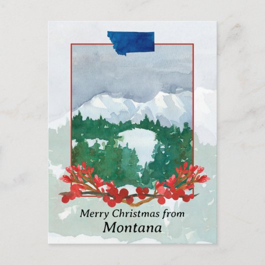 Vrolijk kerstfeest uit het wintersneeuwlandschap v feestdagenkaart (Voorkant)