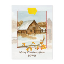 Vrolijk kerstfeest uit Iowa Barn Boerderij Winters