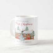 Vrolijk kerstfeest uit je buren koffiemok (Voorkant links)