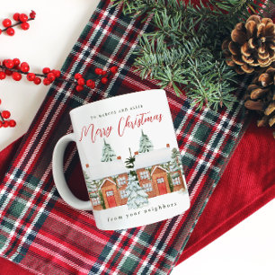 Vrolijk kerstfeest uit je buren koffiemok