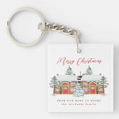 Vrolijk kerstfeest uit je buren sleutelhanger (Voorkant)