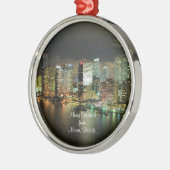 Vrolijk kerstfeest uit Miami, Florida Metalen Ornament (Links)