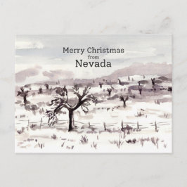 Vrolijk kerstfeest uit Nevada Joshua Tree Winter Feestdagenkaart