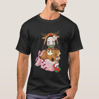 Vrolijk kerstfeest uit Nezuko Kamado Demon Slayer T-shirt