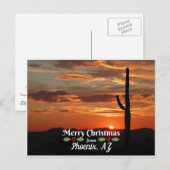 Vrolijk kerstfeest uit Phoenix, AZ Briefkaart (Voorkant / Achterkant)