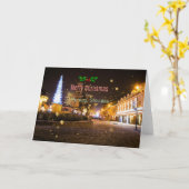 Vrolijk kerstfeest uit Poprad, Slowakije Kaart (Gele Bloem)