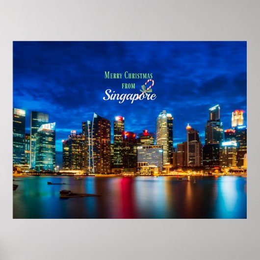 Vrolijk kerstfeest uit Singapore Poster (Voorkant)