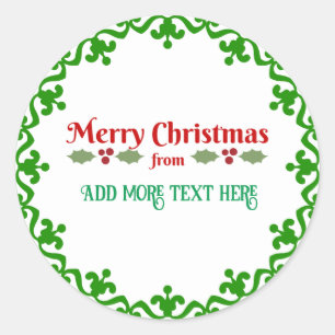 Vrolijk kerstfeest uit SJABLOON Ronde Sticker