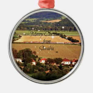 Vrolijk kerstfeest uit Slowakije Metalen Ornament