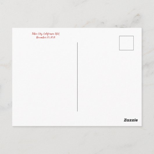 Vrolijk kerstfeest uit Tahoe City! Briefkaart (Achterkant)