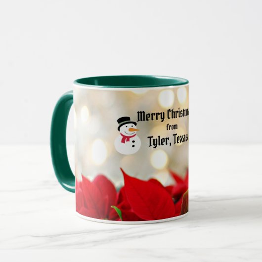 Vrolijk kerstfeest uit Tyler, Texas Mok (Voorkant links)