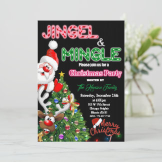 Vrolijk kerstfeest Uitnodiging Jingle & Mingle