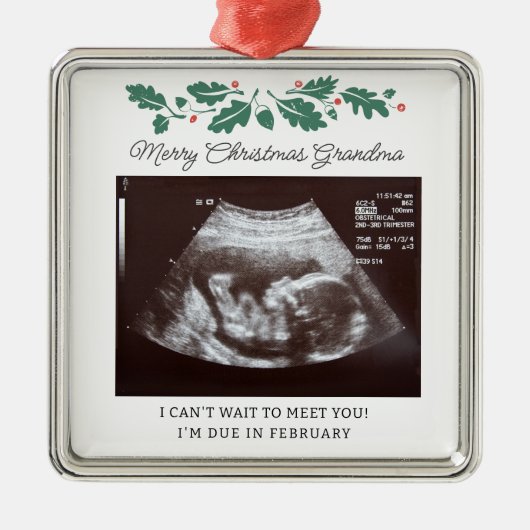 Vrolijk kerstfeest Ultrasound tijdens het slapen K Metalen Ornament (Voorkant)