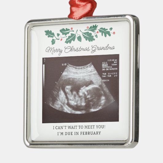 Vrolijk kerstfeest Ultrasound tijdens het slapen K Metalen Ornament (Links)