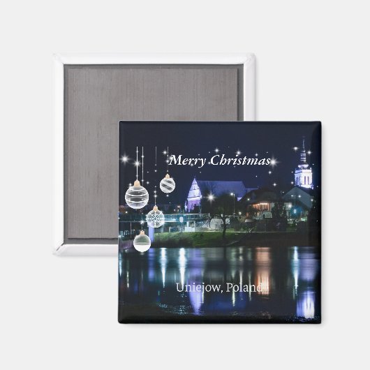 Vrolijk kerstfeest - Unijow, Lodz, Polen Magneet (Voorkant / Achterkant)
