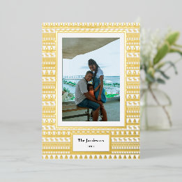 Vrolijk kerstfeest! Uw foto- en familienamen en ja Folie Feestdagenkaart