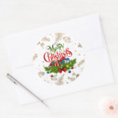 Vrolijk kerstfeest, vakantiemodel, ronde sticker (Envelop)