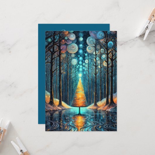 Vrolijk kerstfeest van aangepaste familienaam kaart (Voorkant / Achterkant in situ)