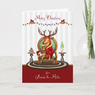 Vrolijk kerstfeest van Across the Miles Reindeer Feestdagen Kaart