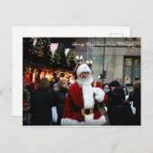 Vrolijk kerstfeest van Chicago / Santa Feestdagenkaart (Voorkant / Achterkant)