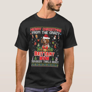 Vrolijk kerstfeest van de Bretonse hond Mam Iedere T-shirt