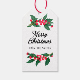 Vrolijk kerstfeest van de familie cadeaulabel