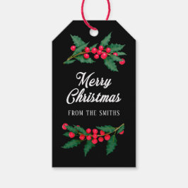 Vrolijk kerstfeest van de familie Elegant Cadeaulabel