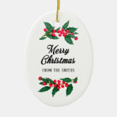 Vrolijk kerstfeest van de familie keramisch ornament (Voorkant)