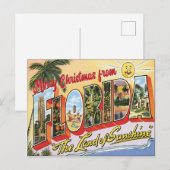 Vrolijk kerstfeest van de Florida vintage Briefkaart (Voorkant / Achterkant)