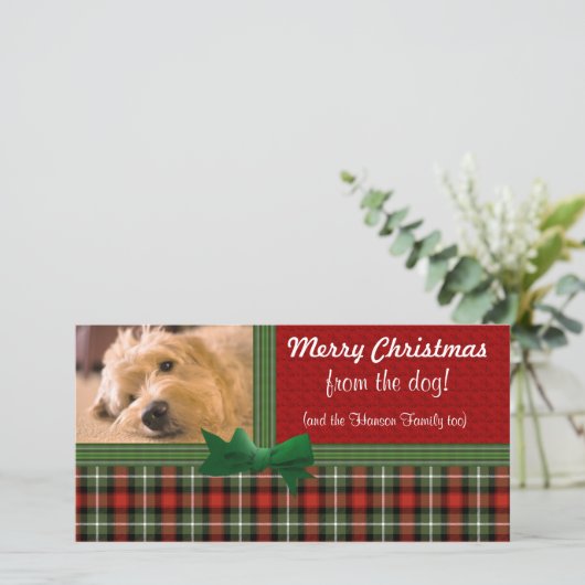 Vrolijk kerstfeest van de Hond Custom Feestdagenkaart (Staand voorkant)