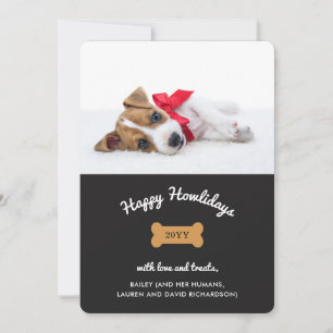 Vrolijk kerstfeest van de hond   Kool met foto Feestdagenkaart