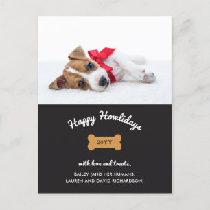 Vrolijk kerstfeest van de hond   Kool met foto Feestdagenkaart