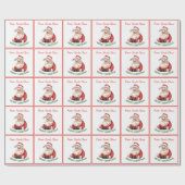 Vrolijk kerstfeest van de  kerstman cadeaupapier (Vlak)