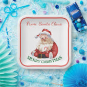 Vrolijk kerstfeest van de  kerstman papieren bordje (Feest)