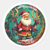 Vrolijk kerstfeest van de kerstman ronde sticker (Voorkant)