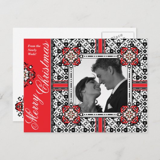 Vrolijk kerstfeest van de Newly Weds Feestdagenkaart (Voorkant / Achterkant)