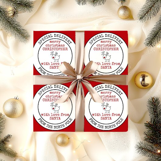 Vrolijk kerstfeest van de Noordpool Custom Santa Cadeaupapier