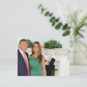 Vrolijk kerstfeest van Donald en Melania Feestdagenkaart (Staand voorkant)
