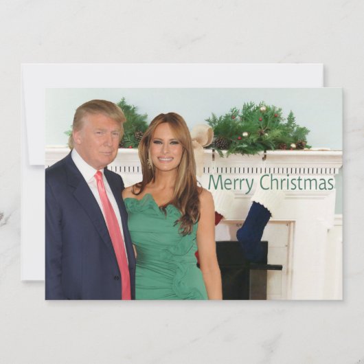 Vrolijk kerstfeest van Donald en Melania Feestdagenkaart (Voorkant)
