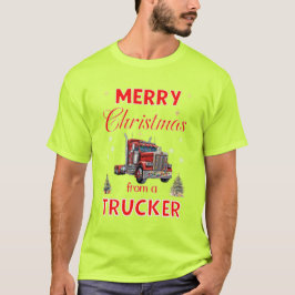 Vrolijk kerstfeest van een trucker t-shirt