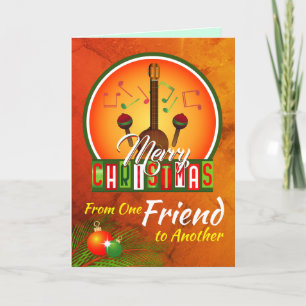 Vrolijk kerstfeest van een vriend naar een ander feestdagen kaart