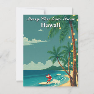 Vrolijk kerstfeest van Hawaii Tropical Santa Surfi Briefkaart