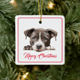 Vrolijk kerstfeest van het Dog Ceramic Ornament