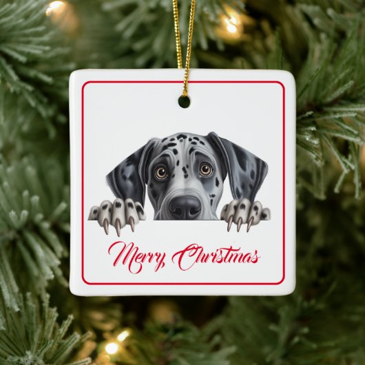 Vrolijk kerstfeest van het Dog Ceramic Ornament (Boom)