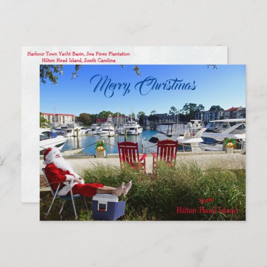 Vrolijk kerstfeest van Hilton Head SC Harbour Town Briefkaart (Voorkant / Achterkant)
