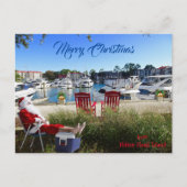 Vrolijk kerstfeest van Hilton Head SC Harbour Town Briefkaart (Voorkant)