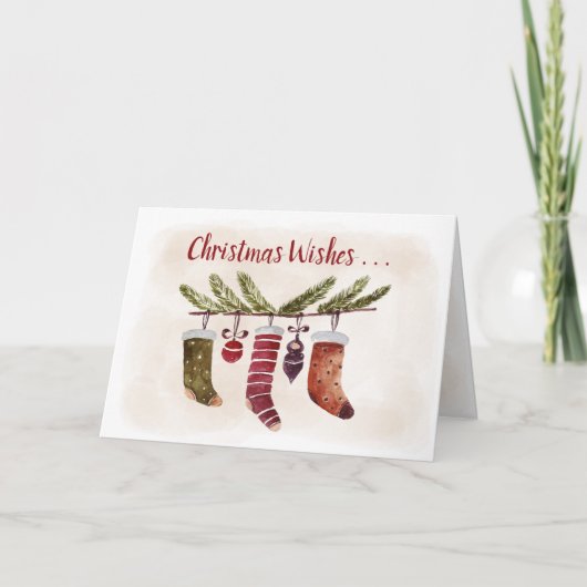 Vrolijk kerstfeest van ons huis naar dat van u feestdagen kaart (Voorkant)