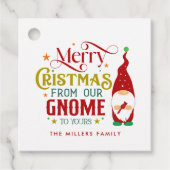 Vrolijk kerstfeest van onze gnoom naar de jouwe bedankjes labels (Voorkant)
