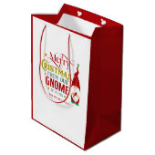 Vrolijk kerstfeest van onze gnoom naar uw retro te medium cadeauzakje (Achterkant Gekanteld)