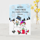 Vrolijk kerstfeest van opa en oma kaart (Gele Bloem)